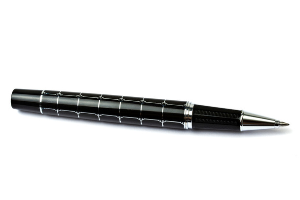 Black Ballpoint Pen Isolated On White - Photo, Image