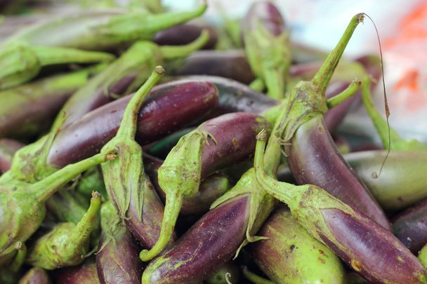 Eggplant purple in the market - Fotoğraf, Görsel