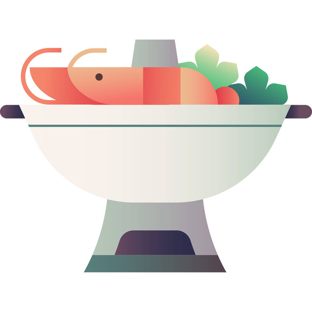 voedsel garnalen kruidig pictogram in gladde stijl - Vector, afbeelding