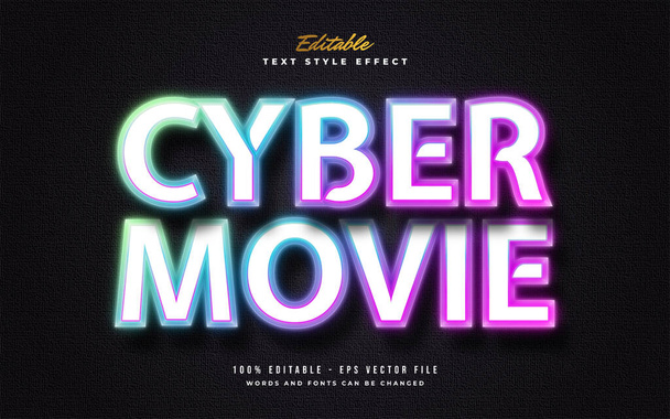 Bold Text Style with Colorful Glowing Neon Effect. Editable Text Style Effect - Vector, Image