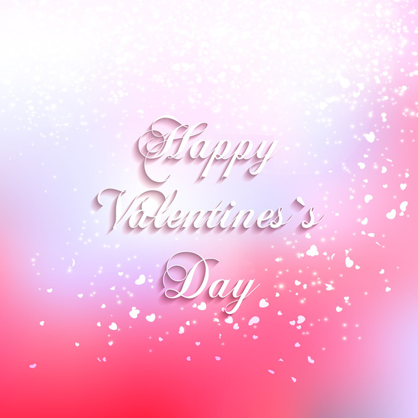 Happy Valentine's Day lettering Greeting Card on color background. - Vector, afbeelding