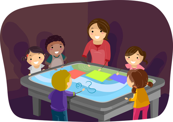 interaktivní povrch stolu děti - Fotografie, Obrázek