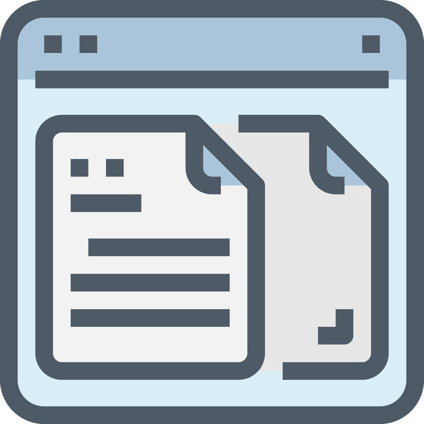 ícone de documento de dados do navegador no estilo de esboço preenchido - Vetor, Imagem