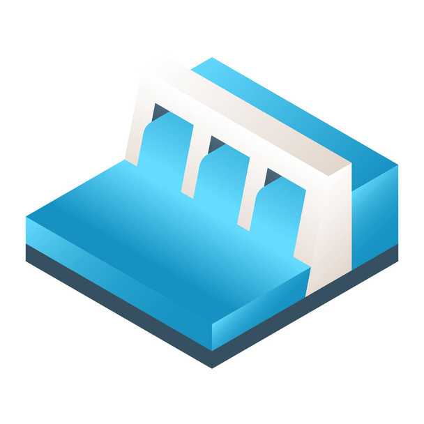 dam floodgate hydroelectric icon - Vector, Image