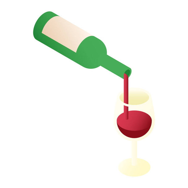 wine pouring beverage icon - Vector, Image