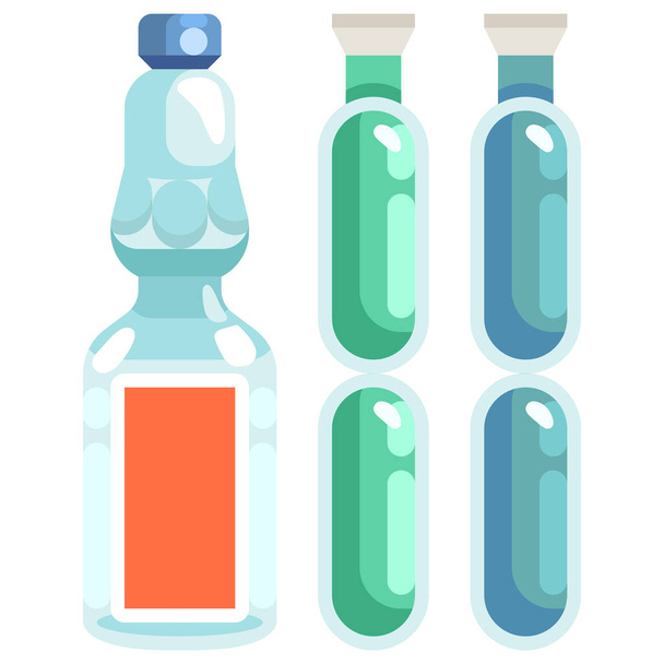 botella de postre frío icono en estilo plano - Vector, Imagen