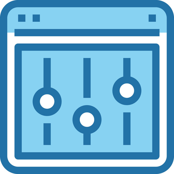 Browser-Kontroll-Interface-Symbol im Stil ausgefüllter Umrisse - Vektor, Bild