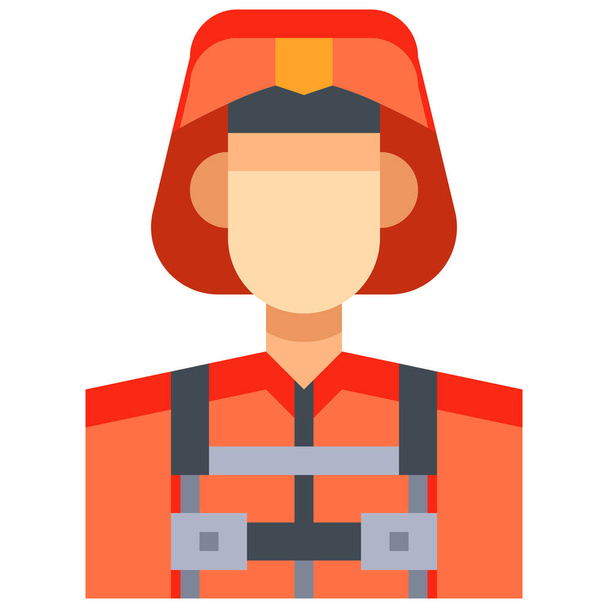 avatar career firefighter icon in Flat style - Vector, Image