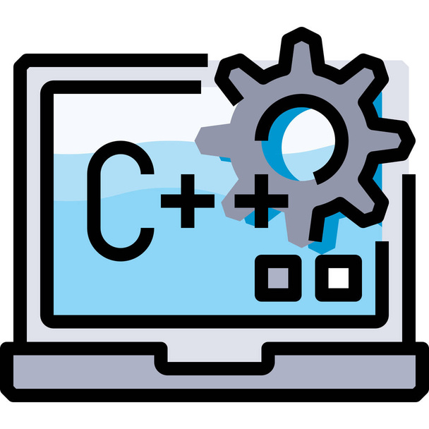 c ikona kodowania kodu w stylu wypełnionego konturu - Wektor, obraz