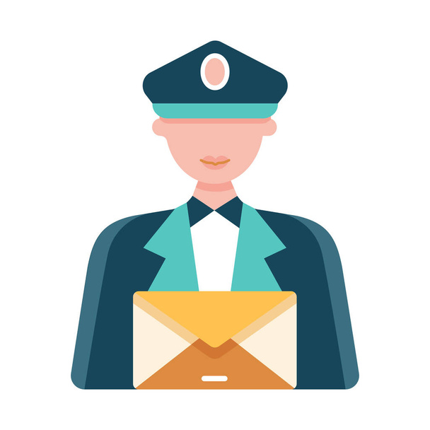 delivery mail mailman icon in Flat style - Vector, Image