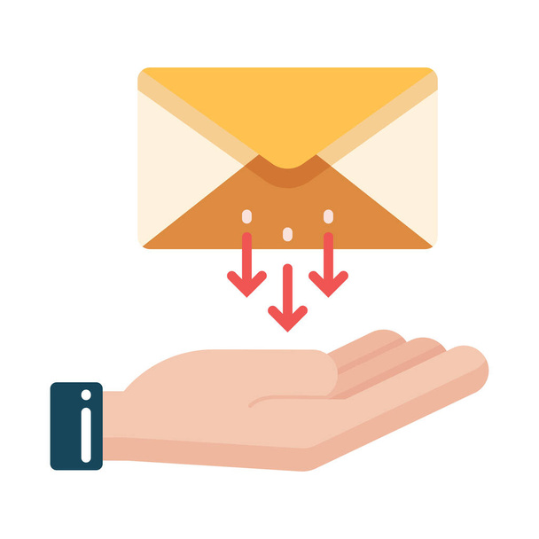 e-posta kutusu e- posta simgesi düz biçiminde - Vektör, Görsel