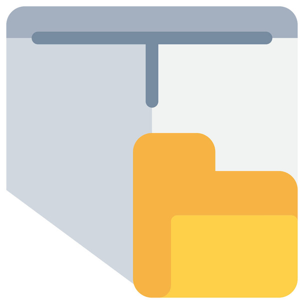 Ordner-Icon für Datendokumente im flachen Stil - Vektor, Bild