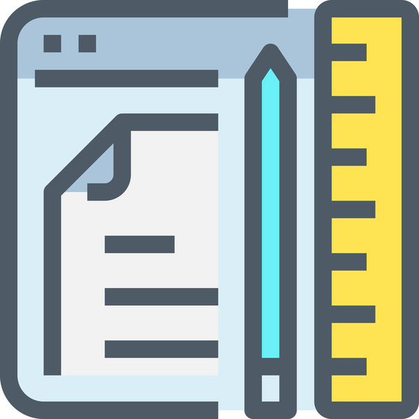browser document education icon in Filled outline style - Vector, Image