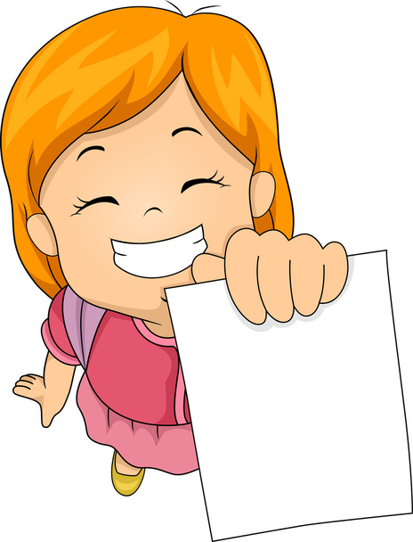 κορίτσι που παρουσιάζει το χαρτί της δοκιμής - Φωτογραφία, εικόνα