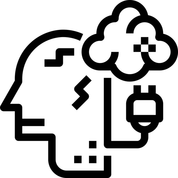 креативна людська ікона мозку в стилі контур
 - Вектор, зображення