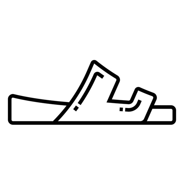 pie lleva sandalia sandalia 001 icono en estilo Esquema - Vector, Imagen