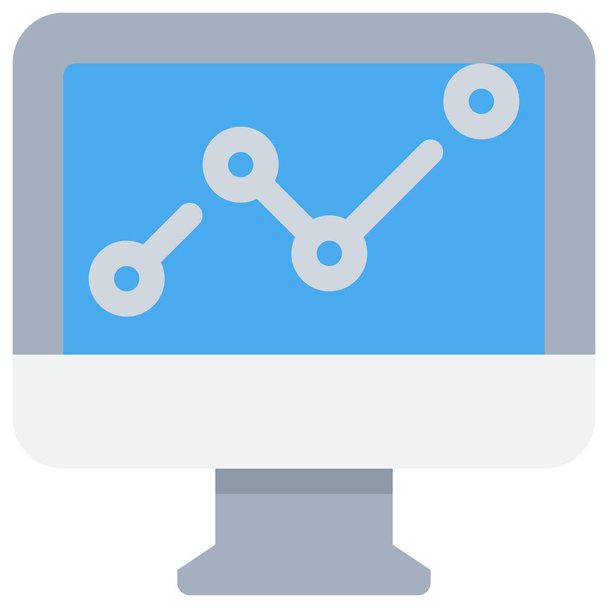 business computer data icon in Flat style - Vector, Image