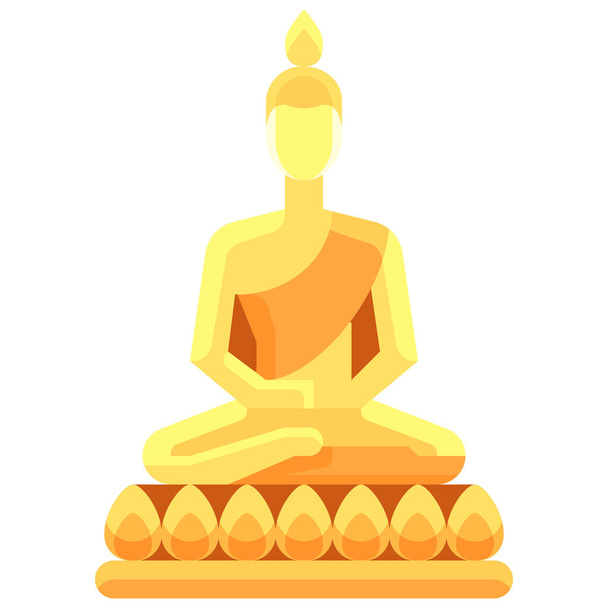 икона буддийской культуры в плоском стиле - Вектор,изображение