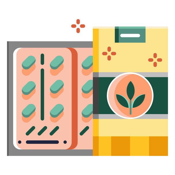 healthy life herb herbal icon in Flat style - Vector, Image