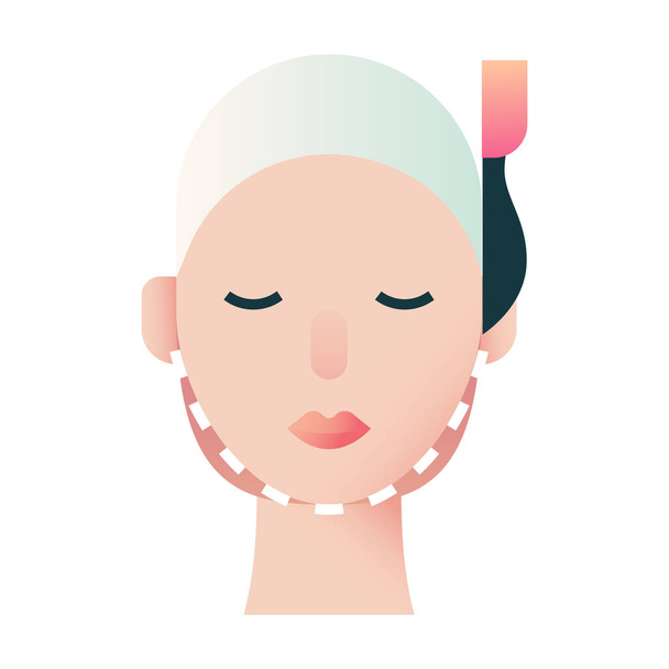 aging beauty facial icon in Smooth style - Vector, Image