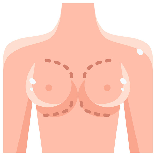 anatomie augmentation seins icône - Vecteur, image