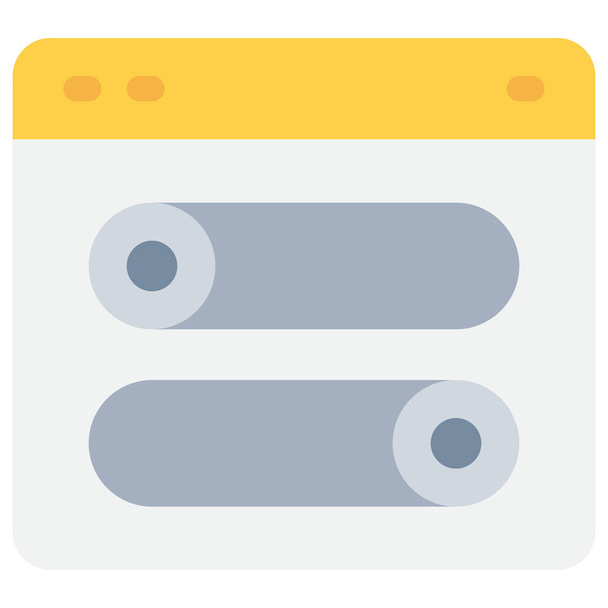browser control interface pictogram in platte stijl - Vector, afbeelding