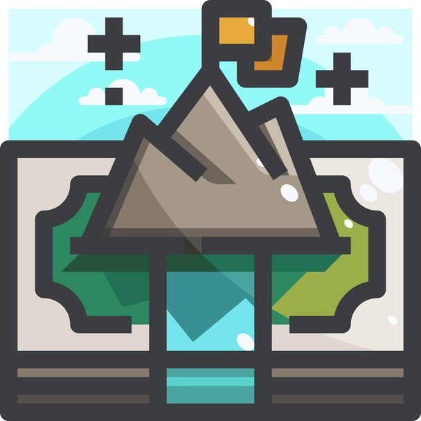 camping equipment money icon in Filled outline style - Vettoriali, immagini