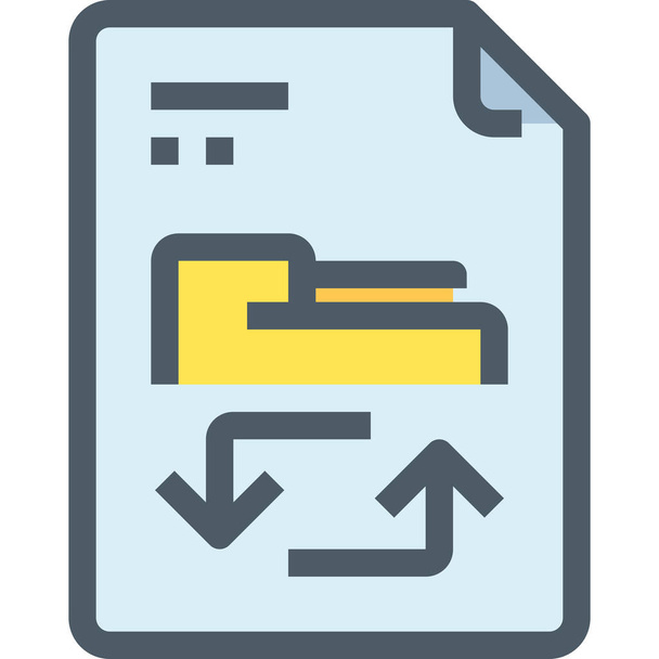 icono de intercambio de documentos de flecha en estilo Esquema rellenado - Vector, Imagen
