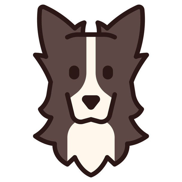 border collie breed collie icon - Vector, Image