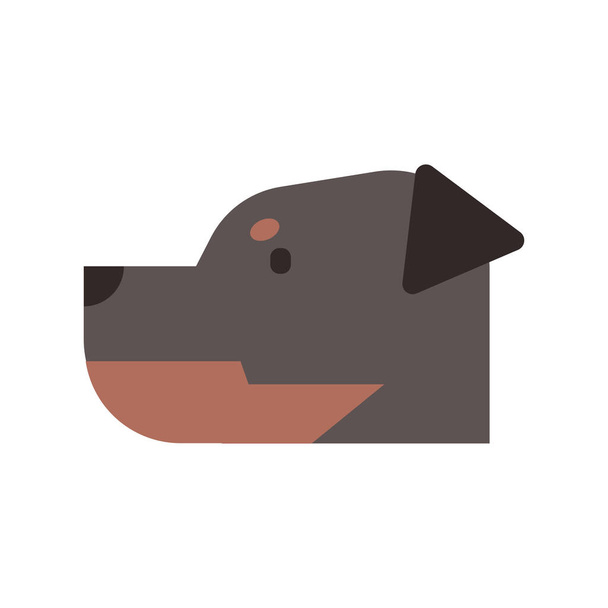 raça ícone cão canino em estilo plano - Vetor, Imagem