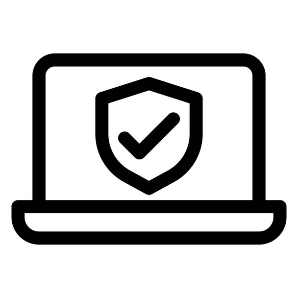ノートパソコンのセキュリティアンチウイルスアイコン - ベクター画像