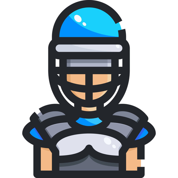 ícone de beisebol bola avatar em estilo esboço preenchido - Vetor, Imagem
