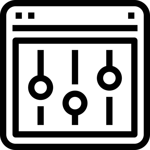 böngésző vezérlő felület ikon körvonalazott stílusban - Vektor, kép