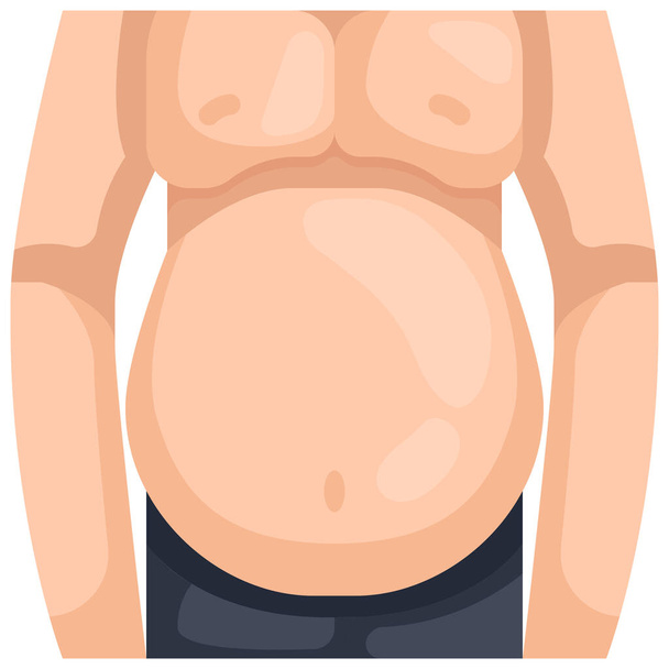 břicho tuk muž ikona - Vektor, obrázek