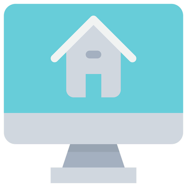 computer estate home icon in Flat style - Vecteur, image