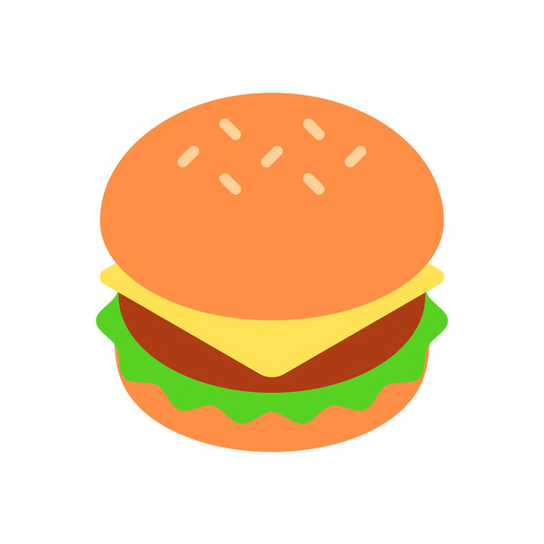 american burger cheese icon in Isometric style - Vector, Image