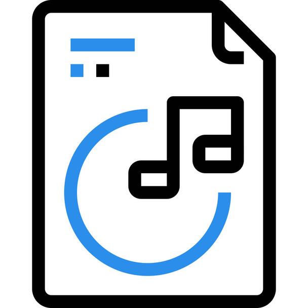dokumentum fájltípus ikon körvonalazott stílusban - Vektor, kép