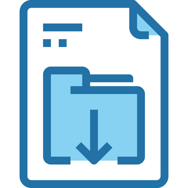 arrow document download icon in Filled outline style - Vector, Image