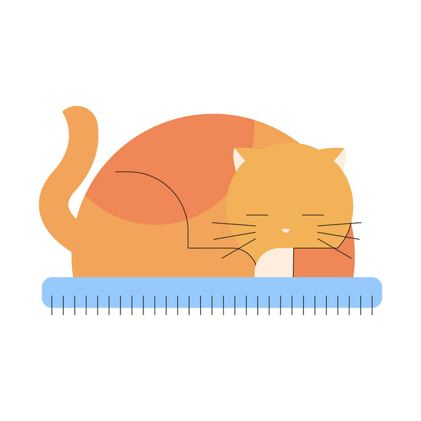 Sevimli kedi tüylü kedi ikonu - Vektör, Görsel