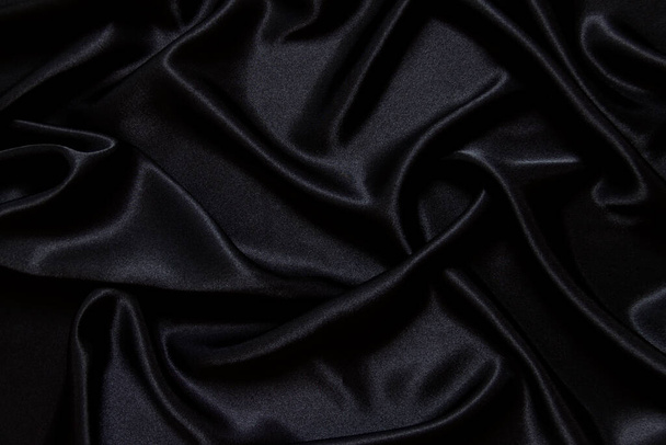 Musta silkki kangas tausta - Valokuva, kuva