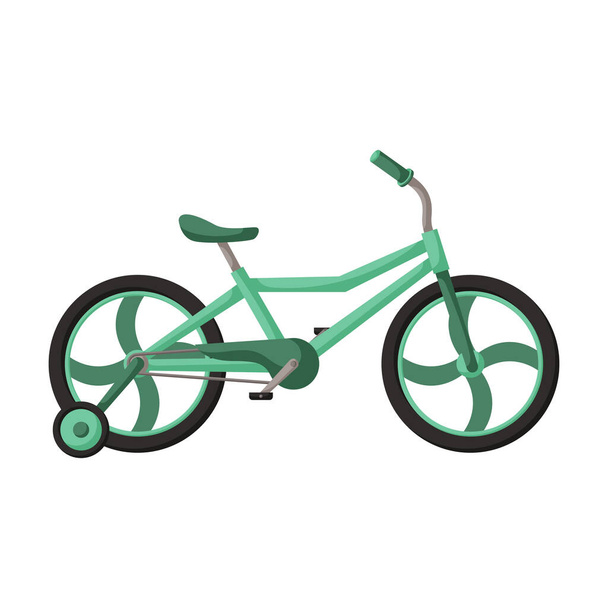 Παιδικό ποδήλατο απομονωμένη εικόνα κινουμένων σχεδίων. Εικονογράφηση διάνυσμα παιδιά ποδήλατο σε λευκό φόντο. Vector εικονίδιο κινουμένων σχεδίων παιδικό ποδήλατο. - Διάνυσμα, εικόνα