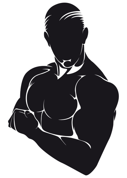 Athlete, silhouette isolated on white - Vector, Image