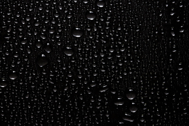 Gouttelettes d'eau sur fond noir - Photo, image