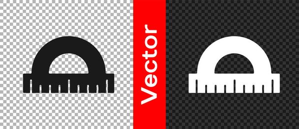 Black Protractor grid for measuring degrees icon isolated on transparent background. Tilt angle meter. Measuring tool. Geometric symbol.  Vector. - Vector, Image