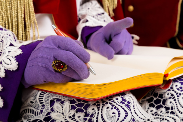 Hände des Sinterklaas mit Buch - Foto, Bild