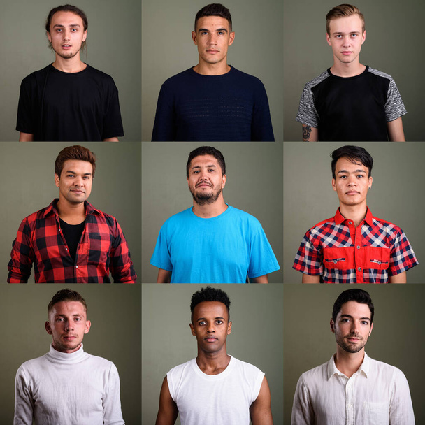 Colagem de jovens diversificados e multiétnicos - Foto, Imagem