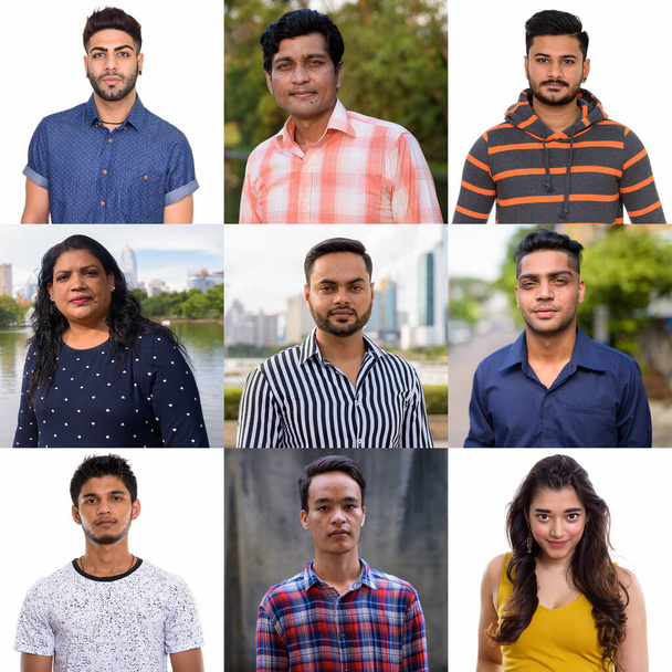 Collage d'Indiens d'âge diversifié et mixte - Photo, image