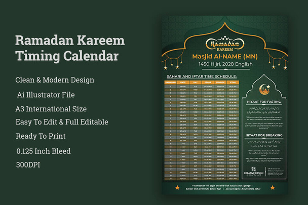 Ramadan Kareem Post i Modlitwa czas Przewodnik, Ramadan Kareem sztandar z 3d metaliczny złoty kolor Gradient.Ramadan harmonogram 2021 na czas modlitwy w Ramadan. Ramadan harmonogram 2021 na czas modlitwy w Ramadan. - Wektor, obraz