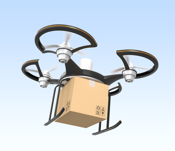 Pacote de caixa de transporte de drone de ar para conceito de entrega rápida
 - Foto, Imagem