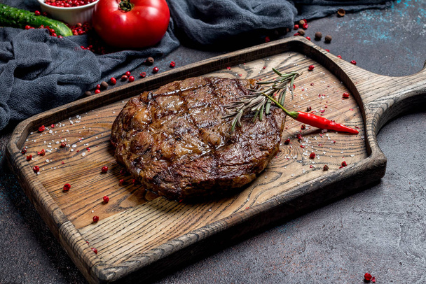 closeup view of juicy Ribeye steak - Photo, Image